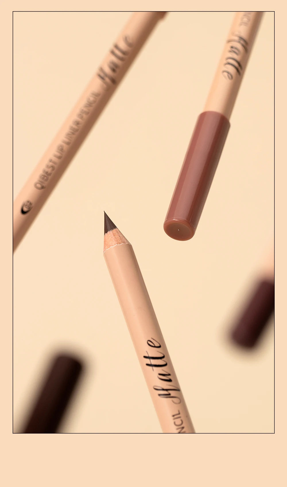 12-Color Waterproof Matte Lip Liner Pencil Set - 20