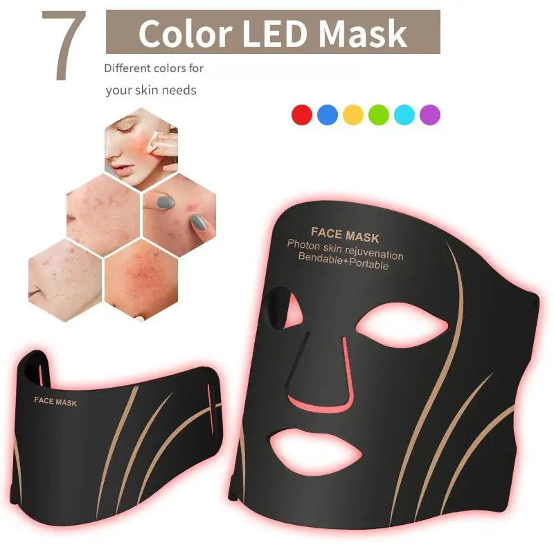 7-Color LED Light Therapy Face and Neck Rejuvenation Mask - 2
