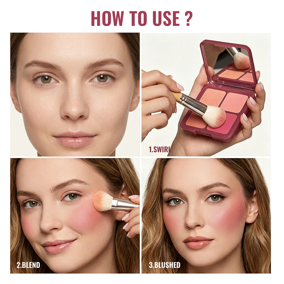 4-Color Soft-Focus Blurring Blush Palette - 14