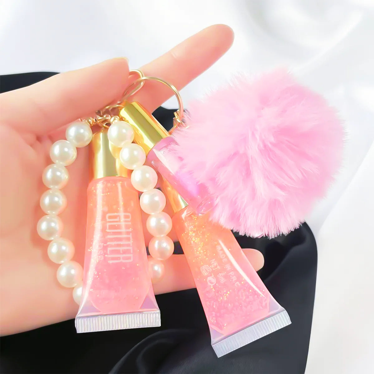 3-in-1 Color Changing Lip Gloss Set with Pearl Pendant - 7