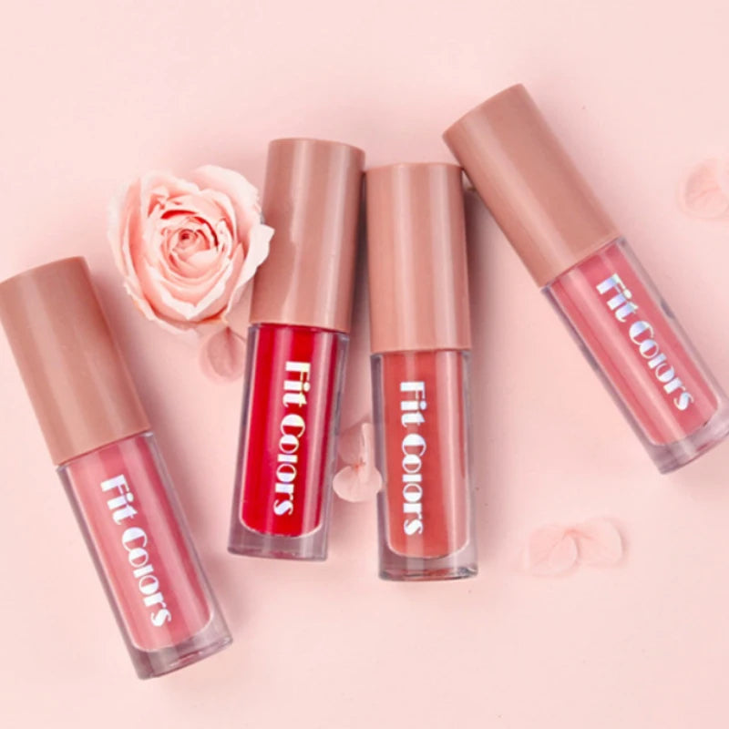 4-Piece Diamond Finish Long-Lasting Velvet Lip Gloss Set - 5