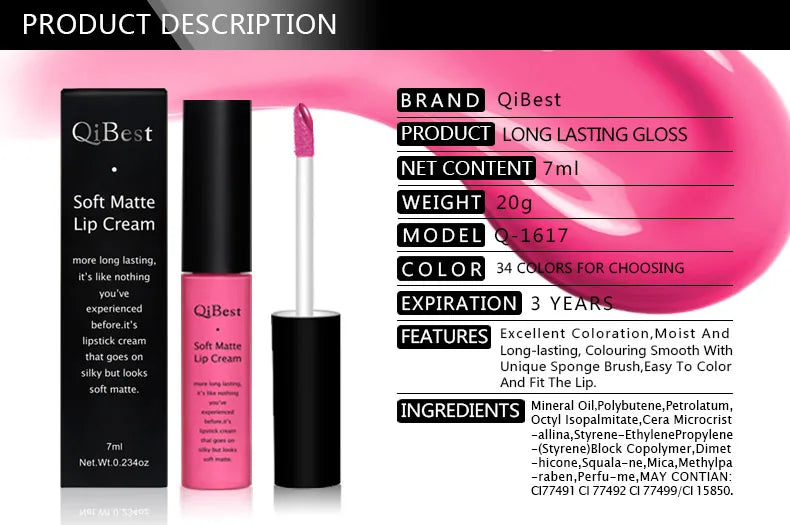 Velvet Matte Long-Lasting Liquid Lipstick - 8