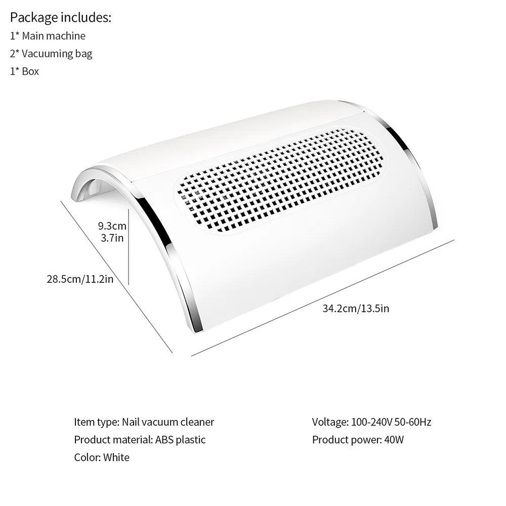 3-Fan Professional Nail Dust Collector & Vacuum Cleaner - 27