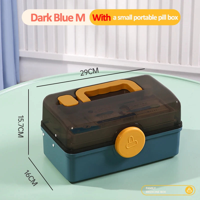 Large Multi-Tier Family Medicine Organizer Storage Box - 9