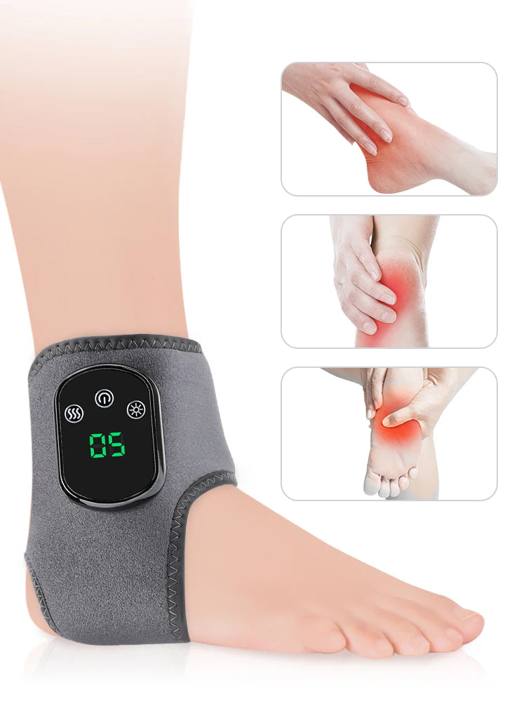 Electric Heated Ankle Brace Massager with Vibration Therapy - 21