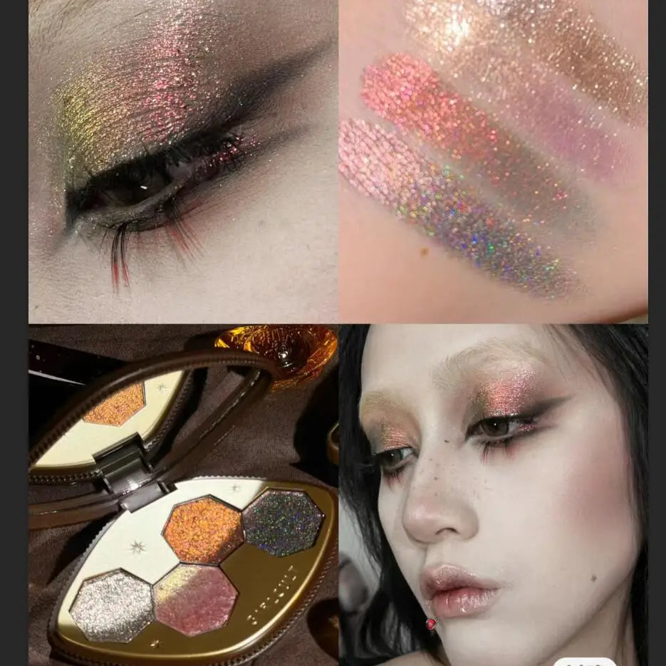 4-Color Glitter & Shimmer Eyeshadow Palette - 1