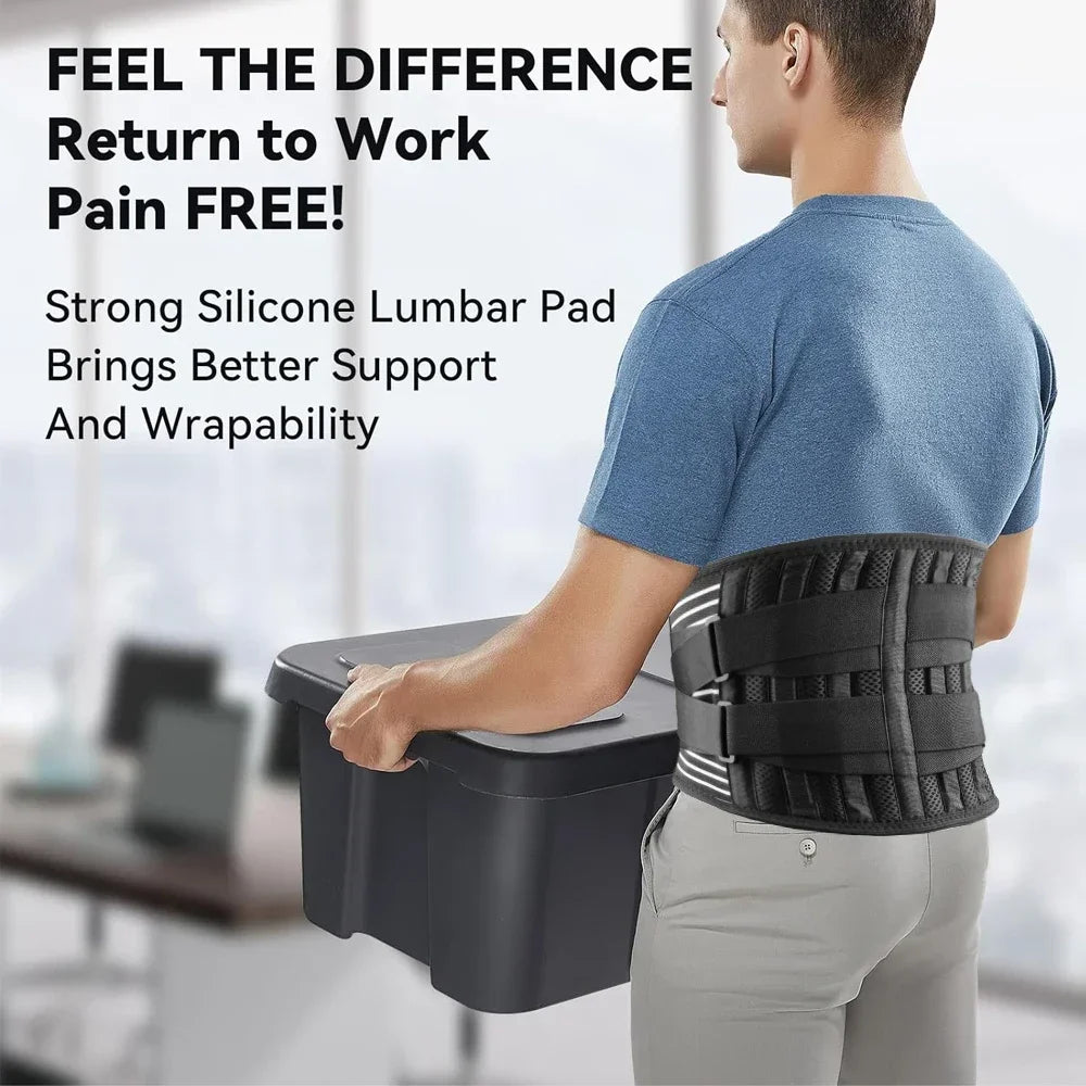 Adjustable Lumbar Support Back Brace for Pain Relief - 6