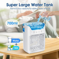 Portable Mini Desktop Air Cooler with Water Mist & Timer