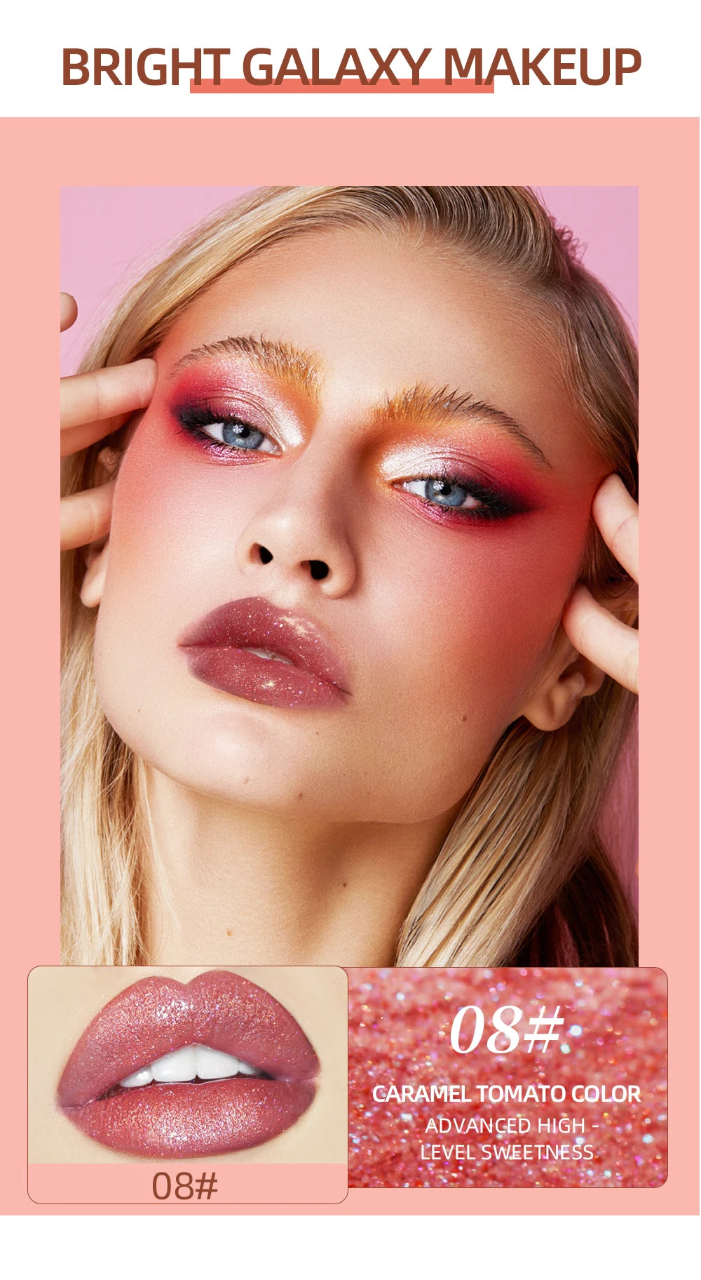 9-Piece Glitter Lip Gloss Set for Shimmering Lips - 12