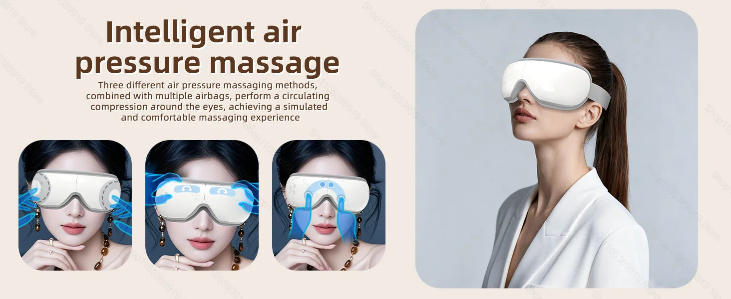Heated Eye Massager with Vibration for Stress Relief - 10