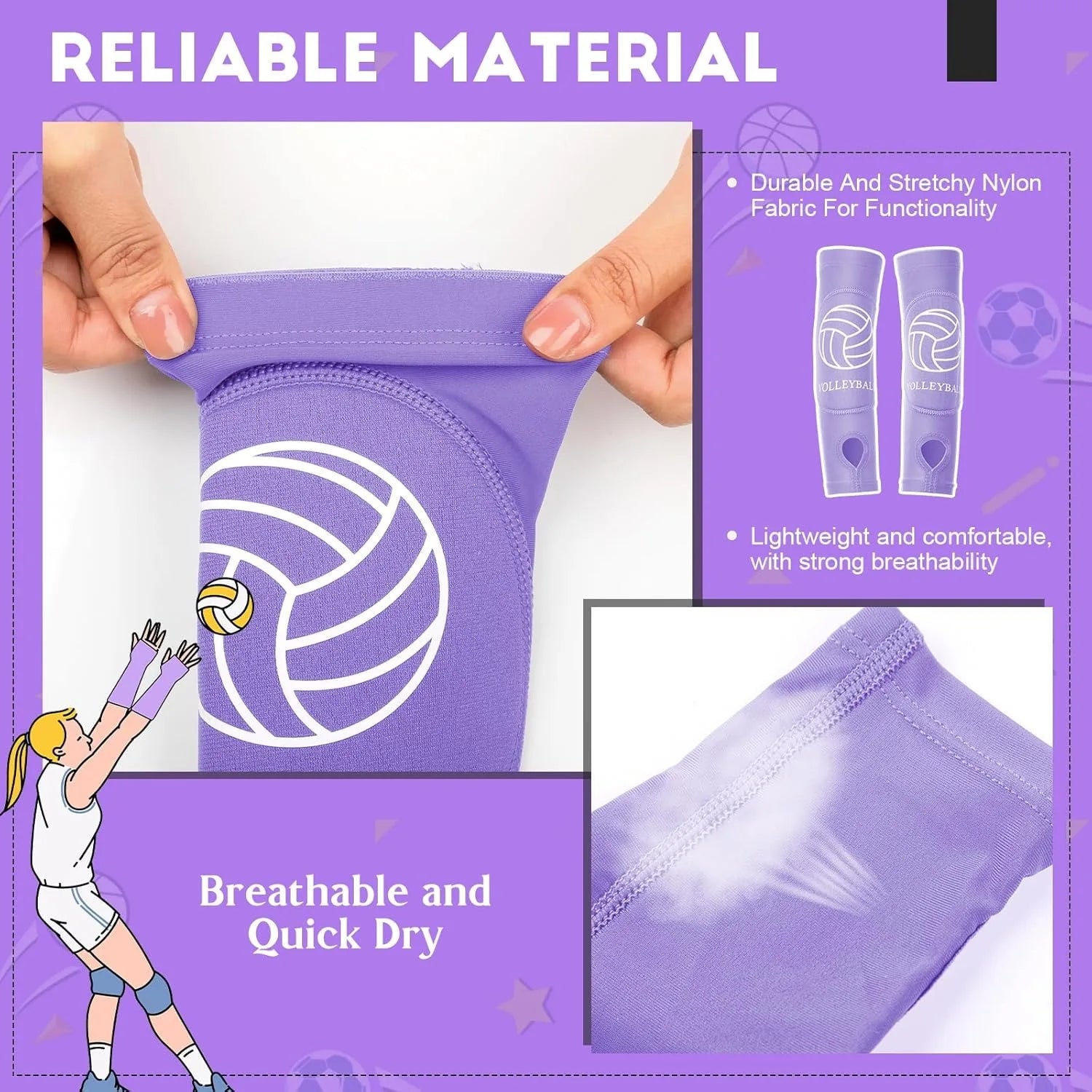 Protective Padded Volleyball Arm Sleeves - 5