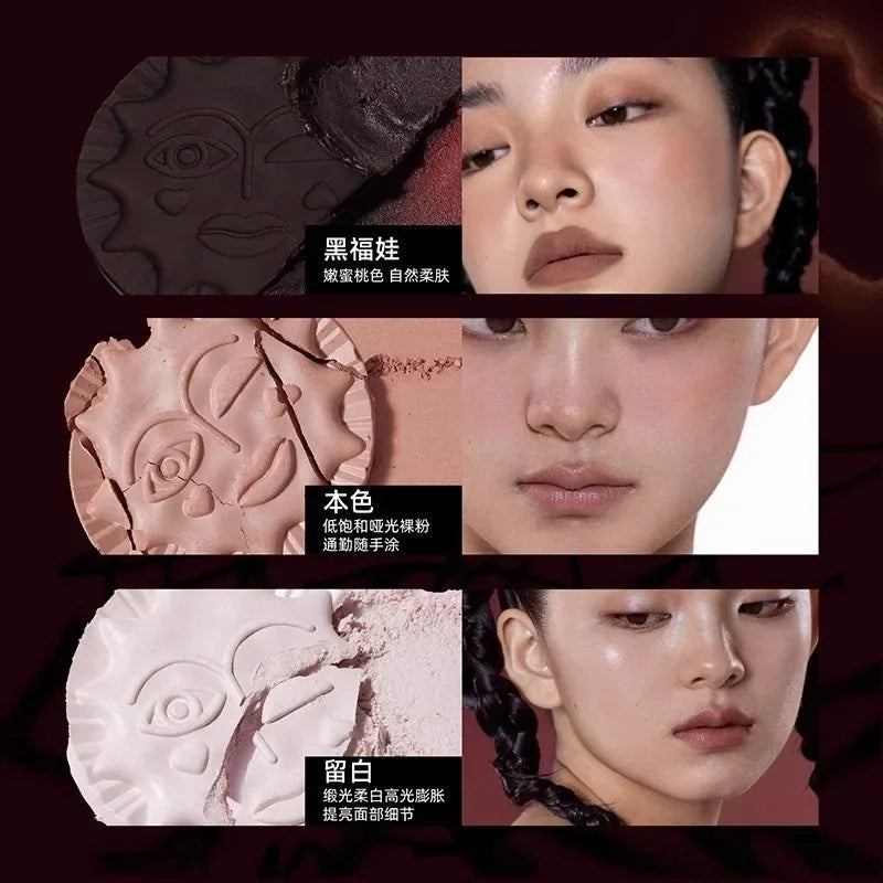 Silky Matte Face Blush and Highlighter Powder - 9