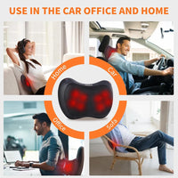 Electric Shiatsu Neck and Back Massage Pillow with Heat