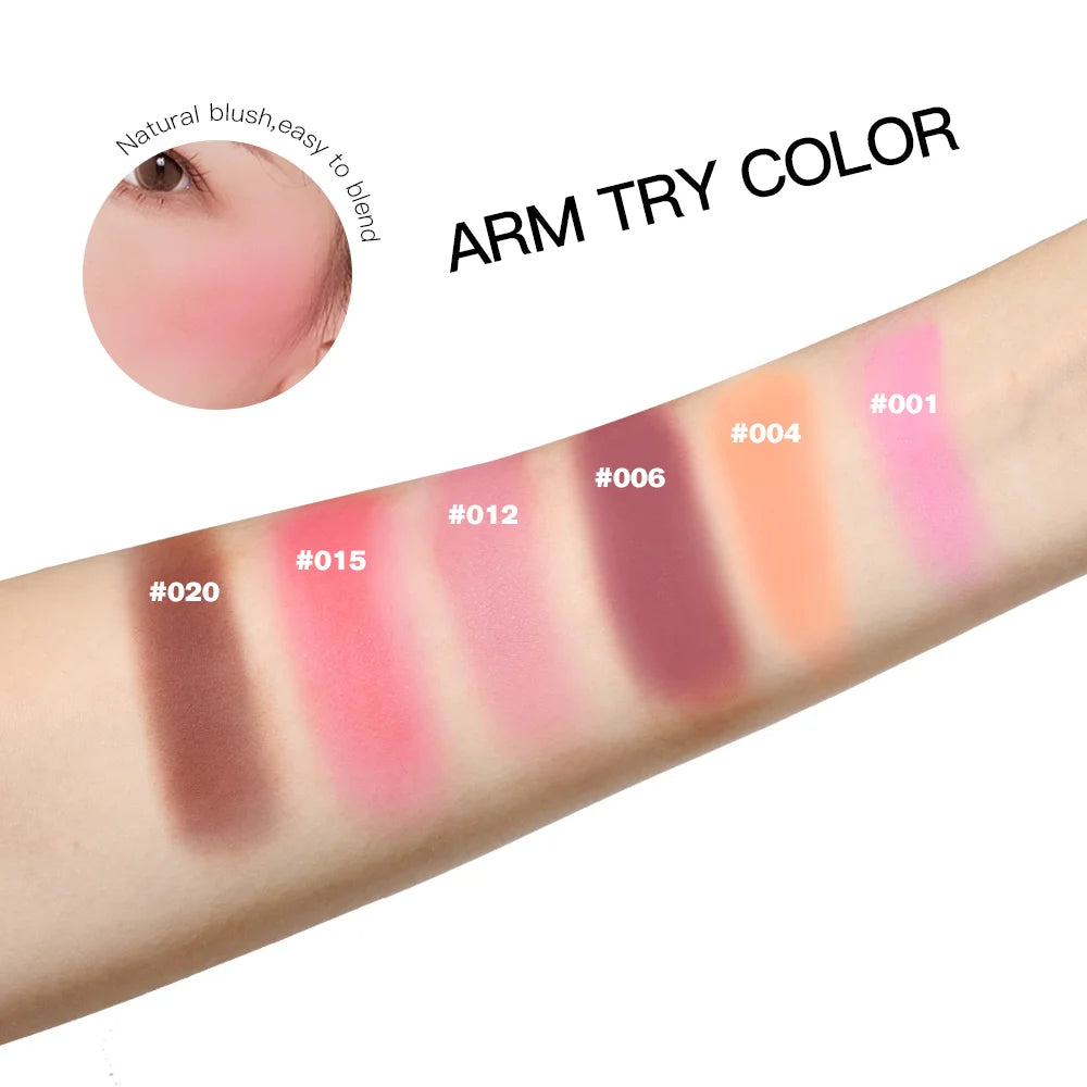 Matte Embossed Blush Palette for Natural Cheek Color - 6