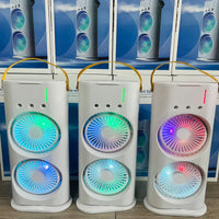 Portable Dual-Head Cooling Fan with LED Mist