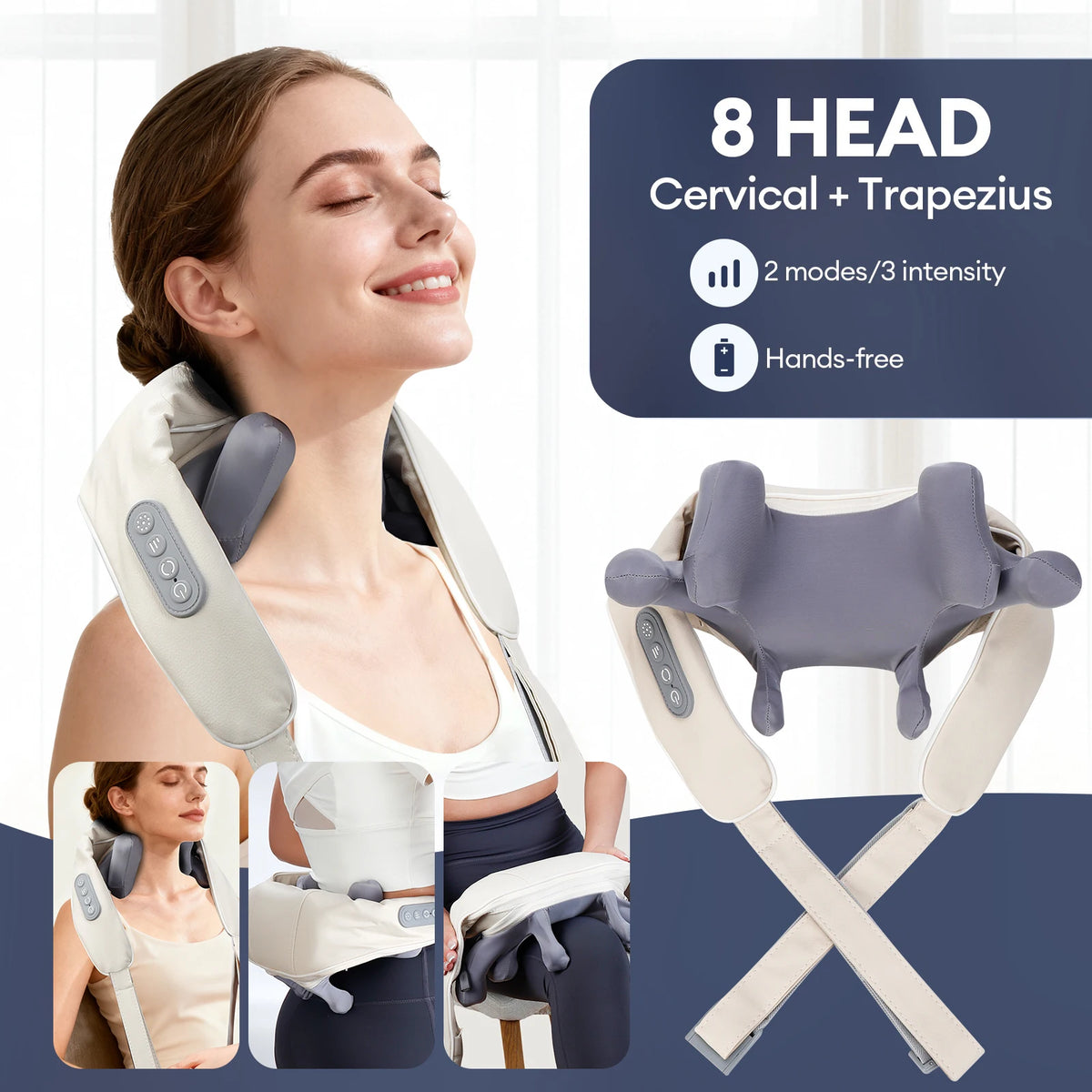 8-Head Deep Tissue Neck and Shoulder Massager