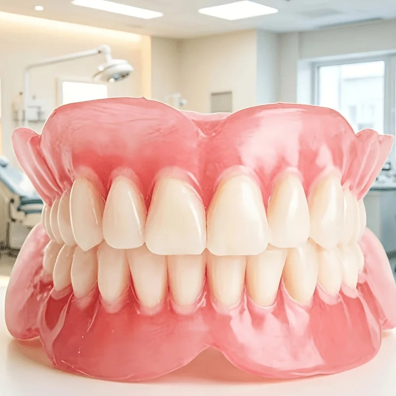 Comfort Fit Realistic Silicone Cosmetic Dentures - 2
