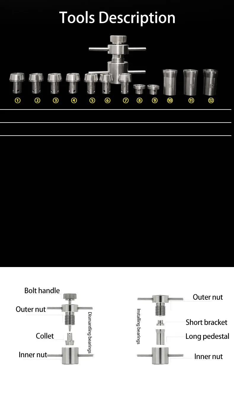 Dental Handpiece Repair and Bearing Maintenance Tool Set - 11