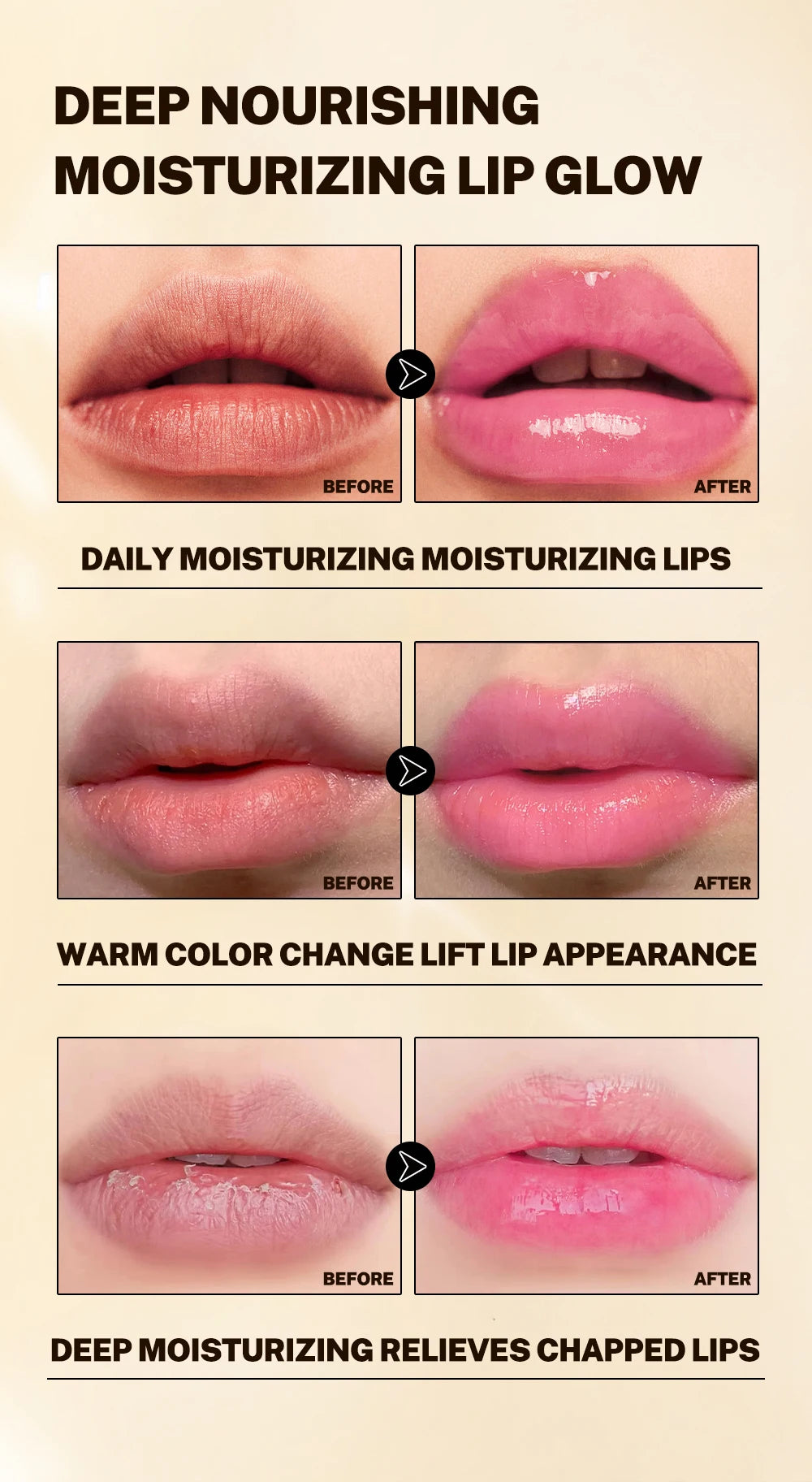 Color-Changing Moisturizing Glitter Lip Balm - 12