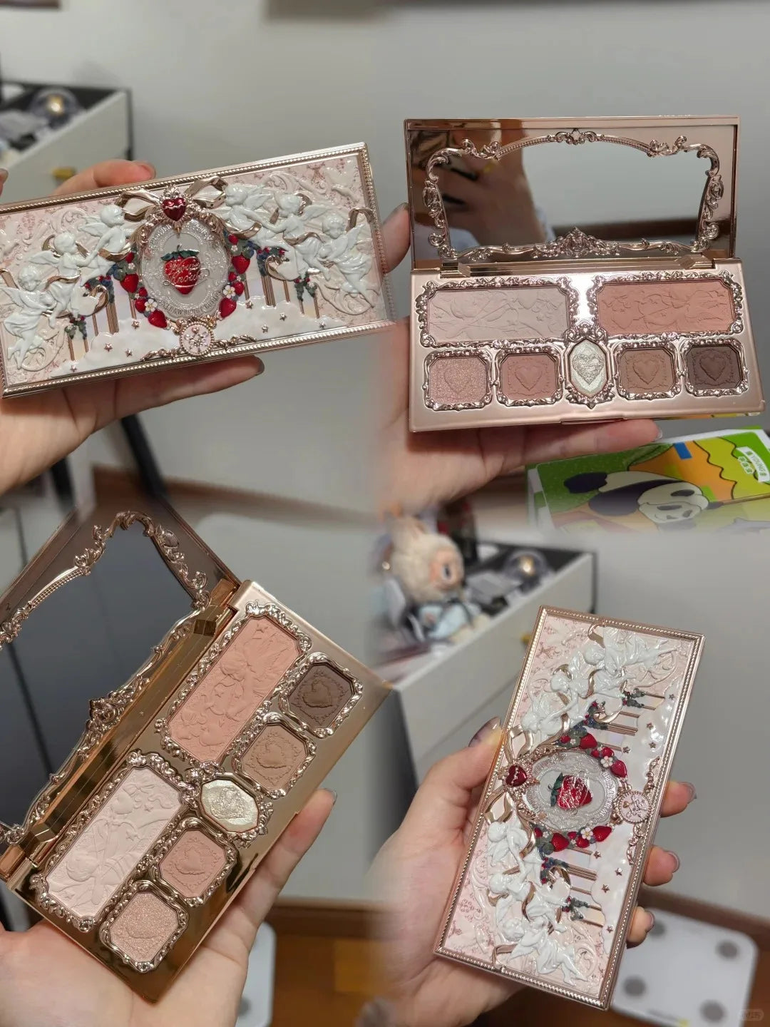 7-Color Strawberry Cupid Eyeshadow and Highlighter Palette - 2