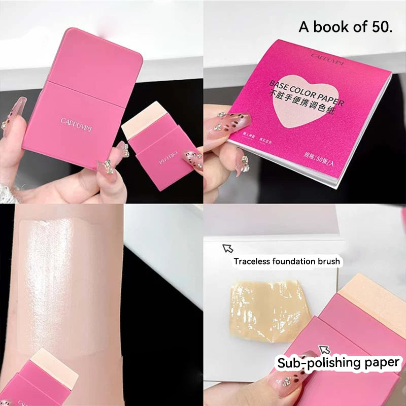 Portable Silicone Foundation Brush and Color Palette Set - 17