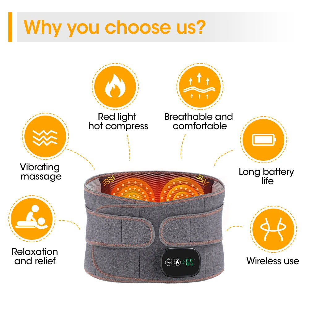 Heated Lumbar Massage Belt for Back Pain Relief - 9