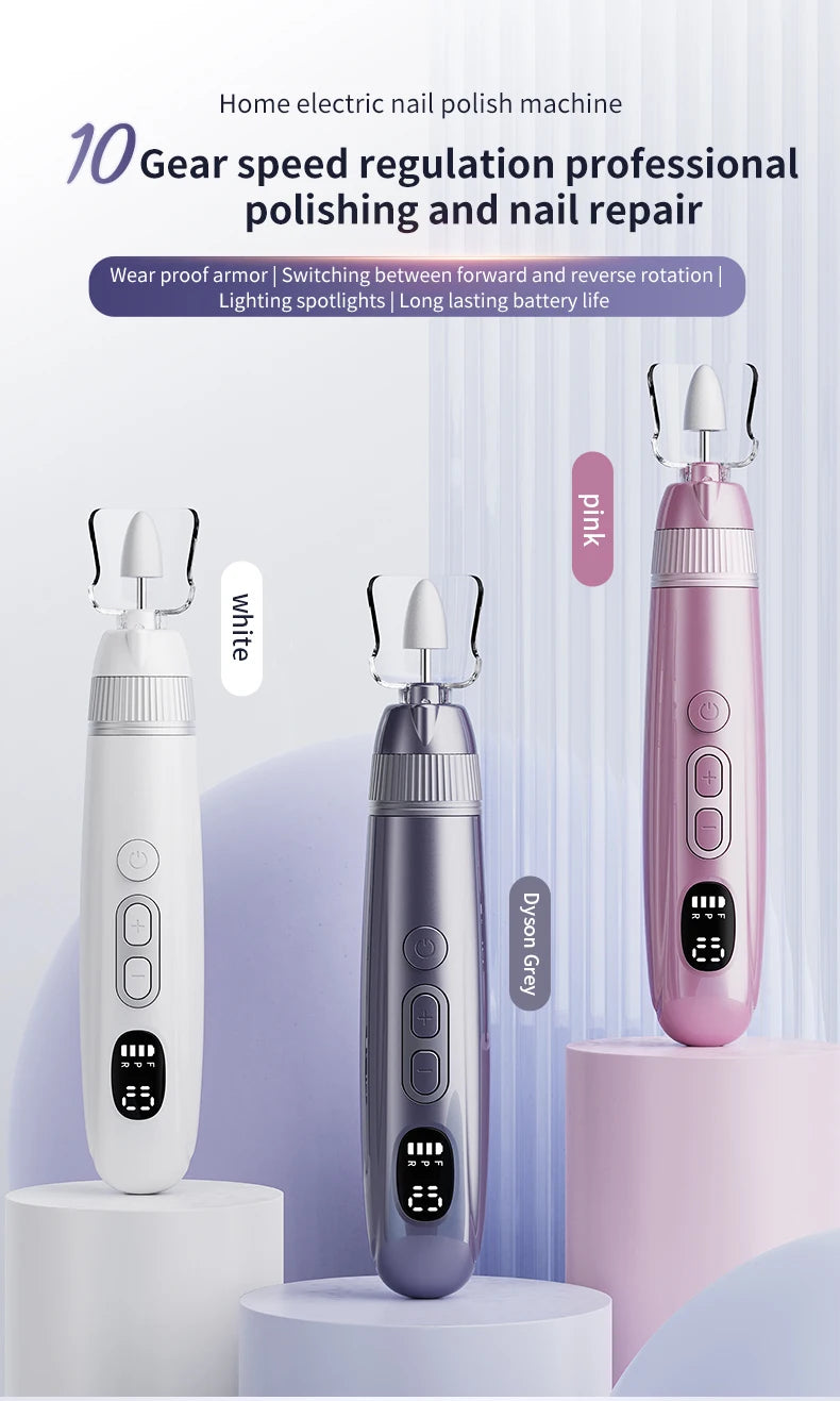 Electric Cordless Manicure and Pedicure Nail Drill Set - 7