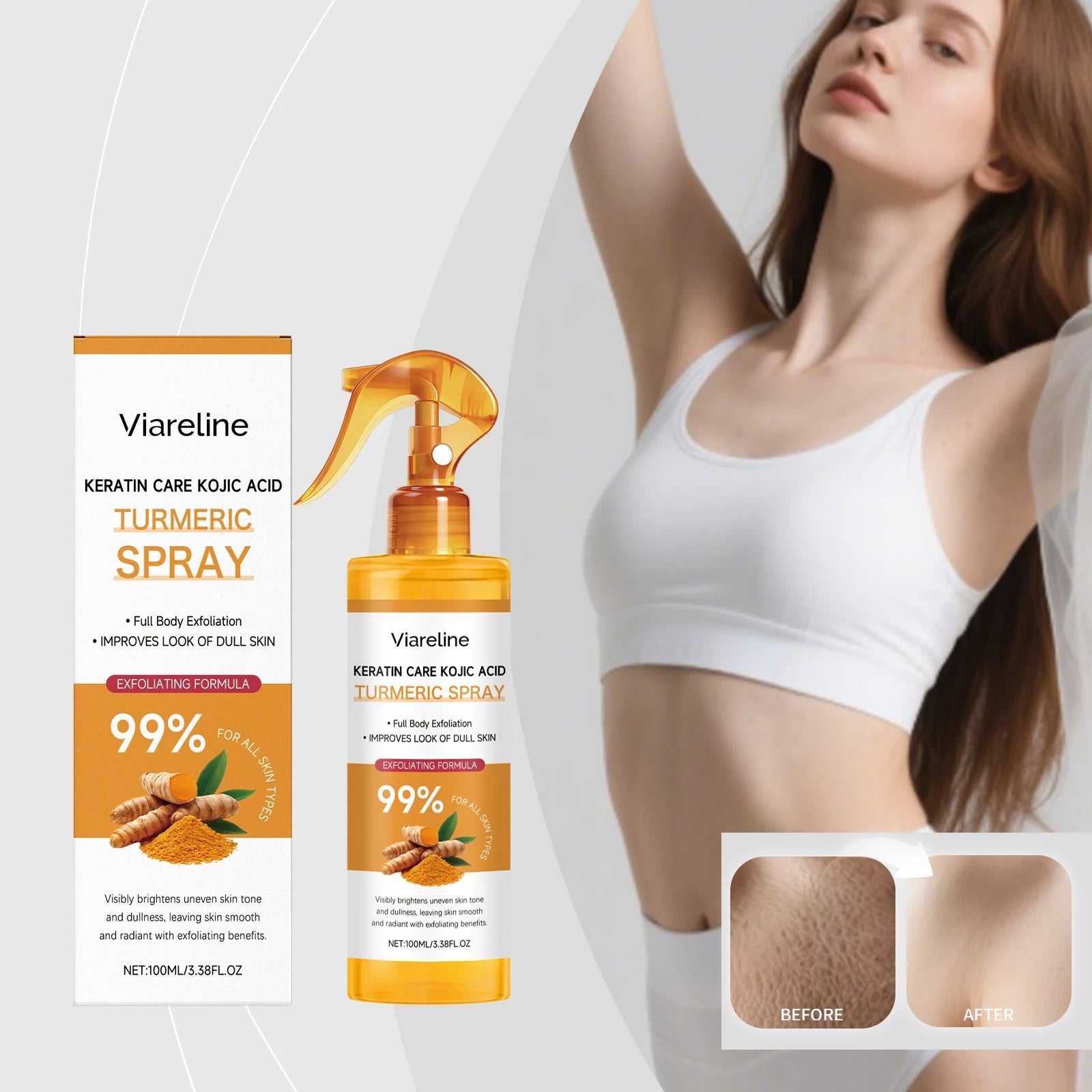 Turmeric Kojic Acid Exfoliating Body Brightening Spray - 8