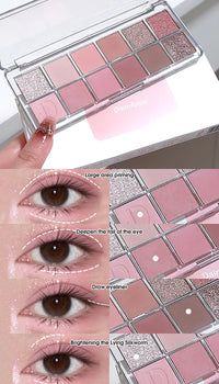 12-Color Eyeshadow Palette - Long-Lasting Shimmer and Matte Shades