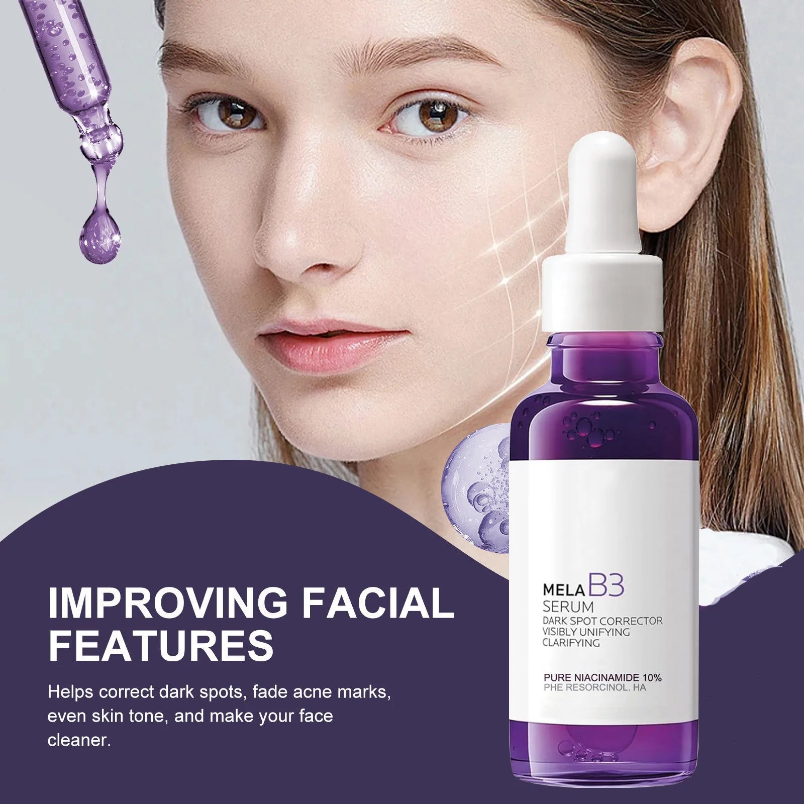 Niacinamide Vitamin B3 Brightening Face Serum for Dark Spots - 8