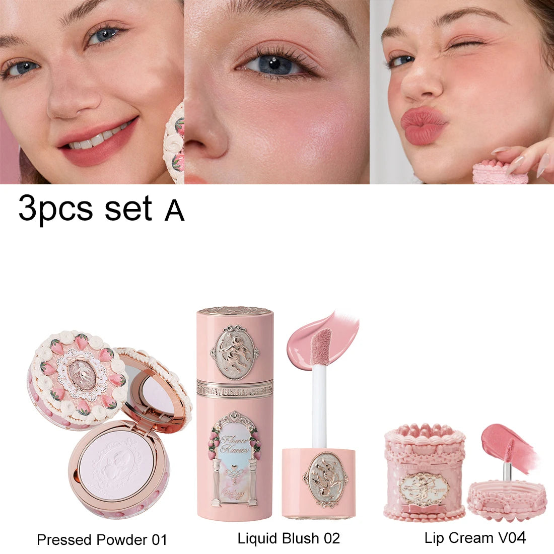 Strawberry Cupid Velvet Matte Makeup Collection Set - 15
