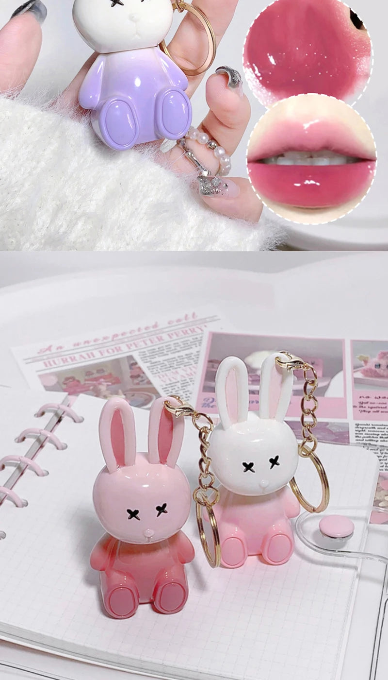 Hydrating Bunny Keychain Glossy Lip Lacquer - 21