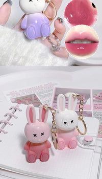 Hydrating Bunny Keychain Glossy Lip Lacquer