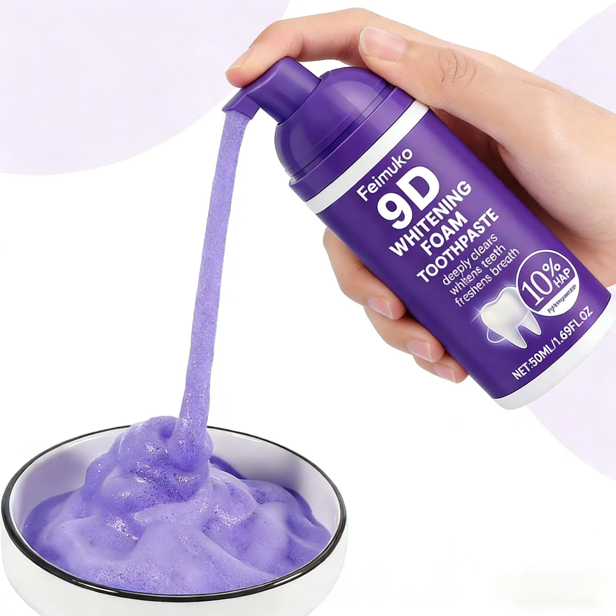Purple Teeth Whitening Mousse Foam for Deep Stain Removal - 4