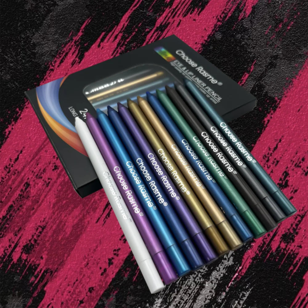 12-Color Shimmer Waterproof Eyeliner & Eyeshadow Set - 2