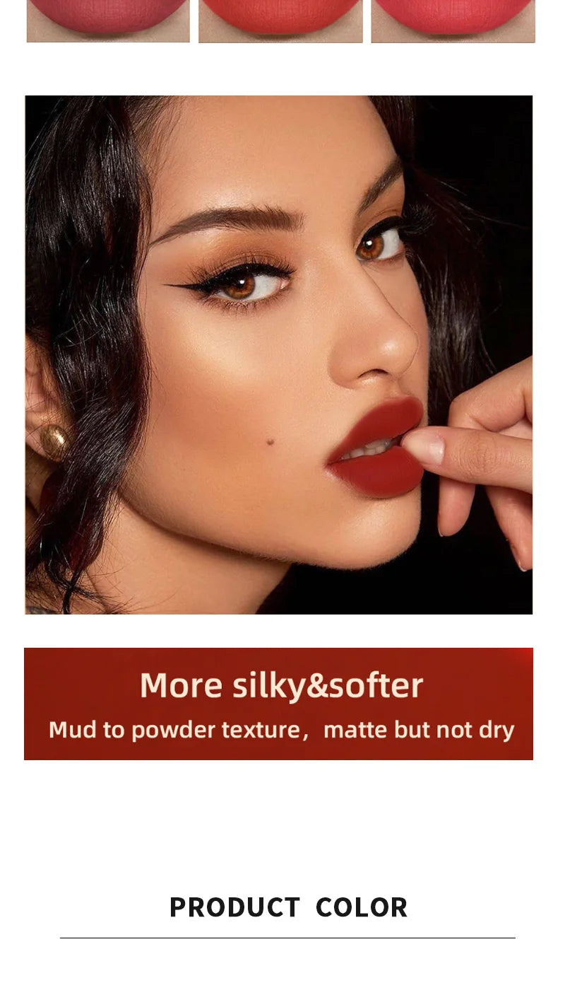 Velvet Matte Mousse Lip Glaze for Long-Lasting Hydration - 10