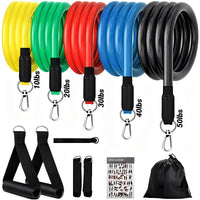 11-Piece Adjustable Resistance Band Set for Full Body Workout
