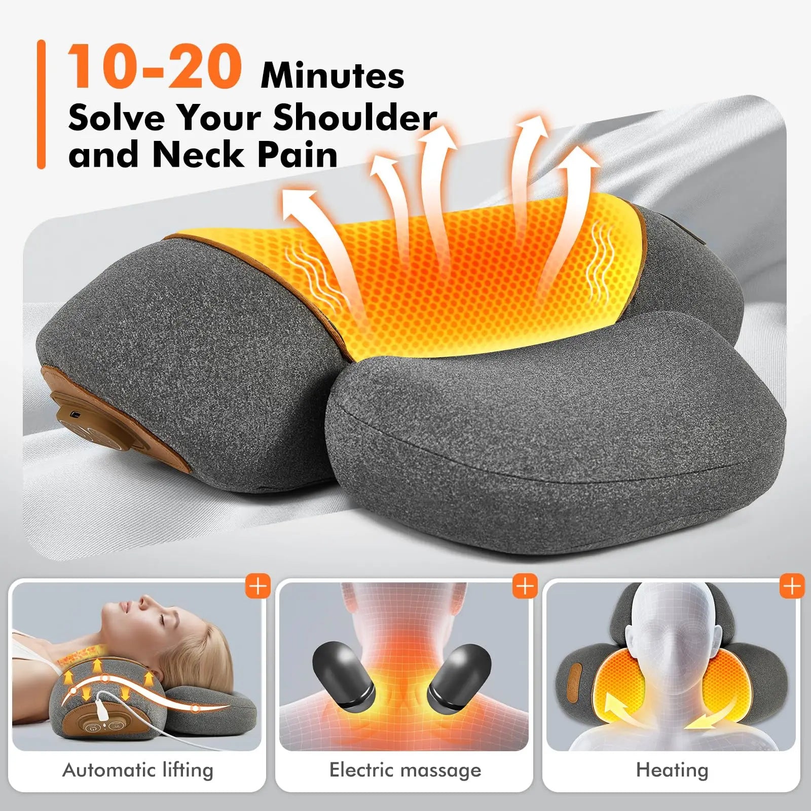3-in-1 Heated Neck and Shoulder Traction Massager - 5