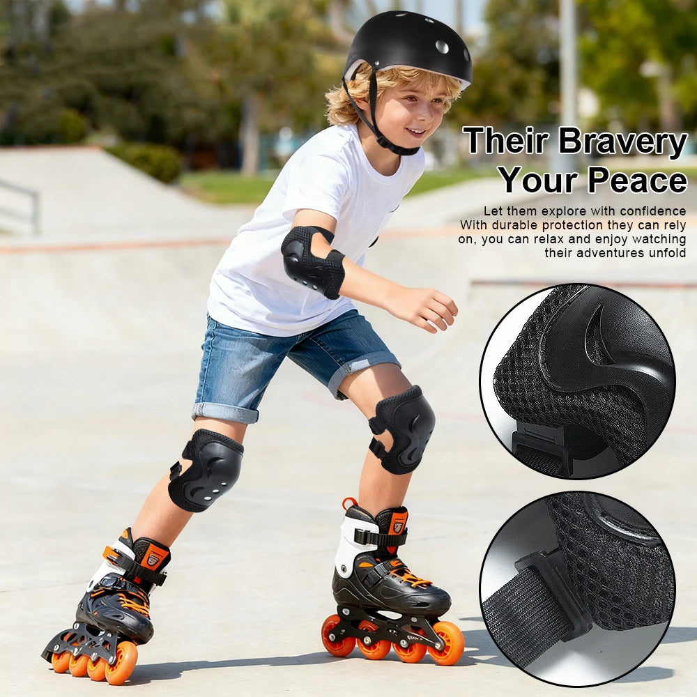 7-Piece Kids Protective Gear and Helmet Set - 19
