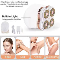 Painless 4-Head Electric Hair Remover for Body