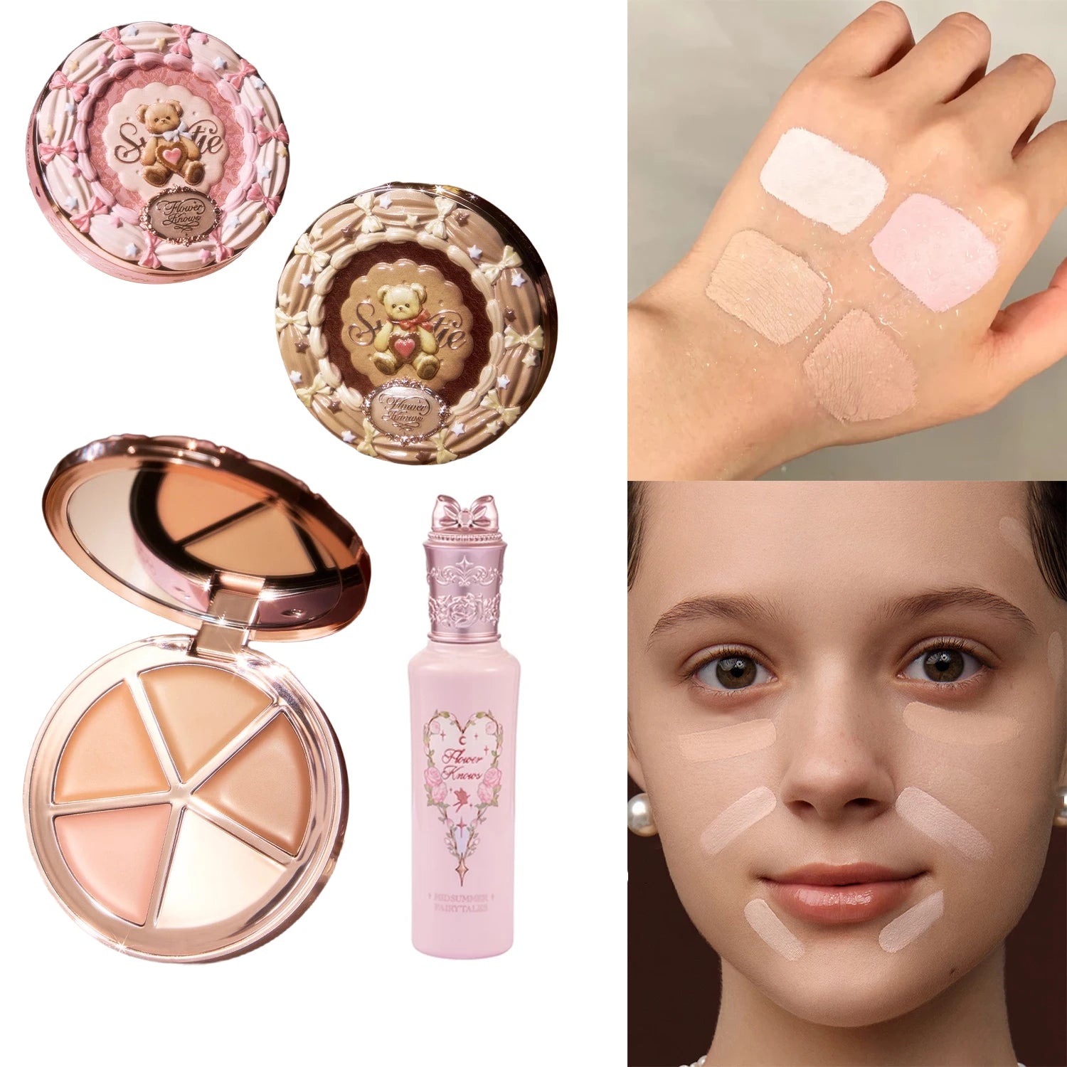 4-Color Cream Concealer Palette for Flawless Coverage - 1