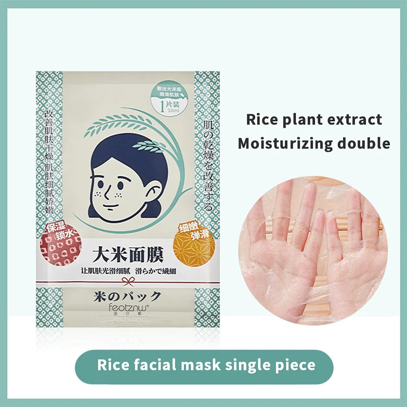 Hydrating Rice Extract Facial Sheet Mask for Glowing Skin - 2