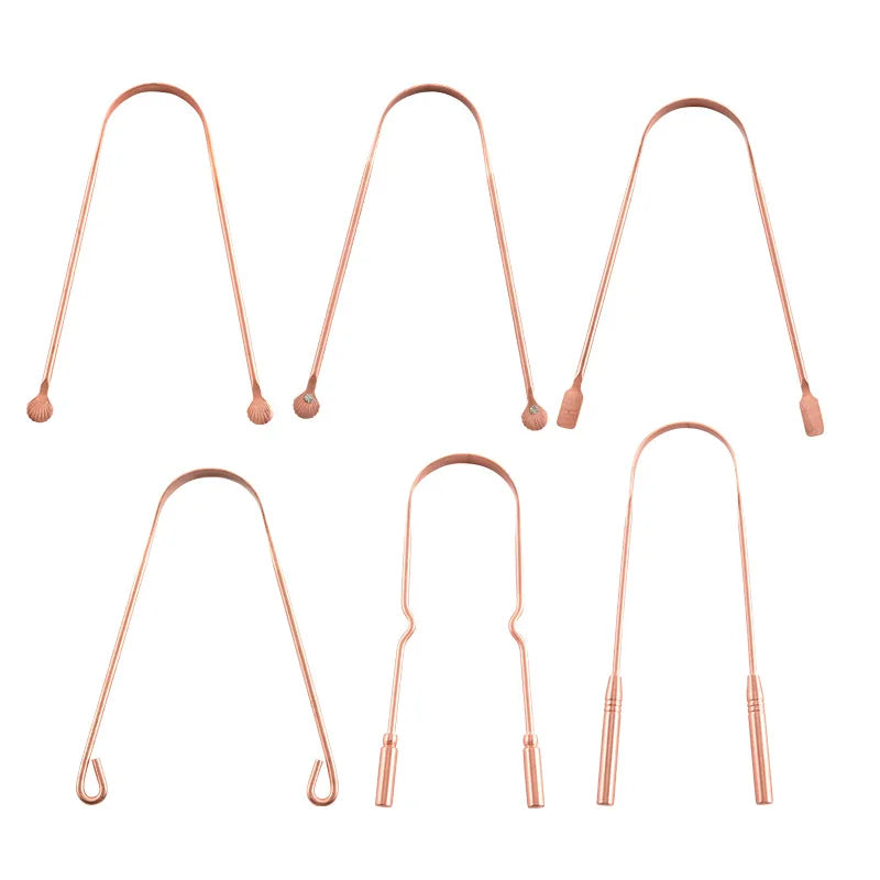 Portable Pure Copper Tongue Scraper for Fresh Breath - 5