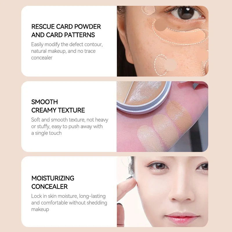 3-Color Cream Concealer Palette for Flawless Skin - 3