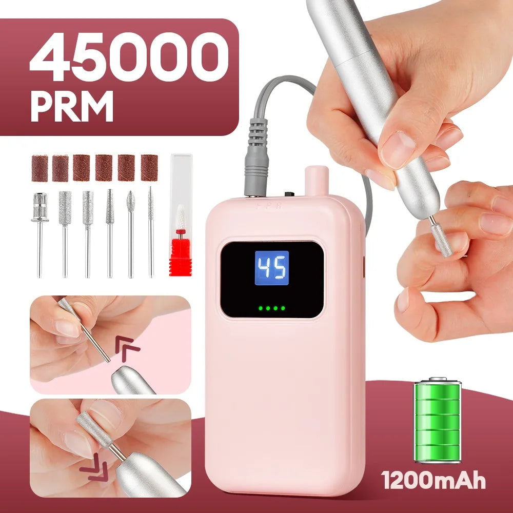 Professional Portable Electric Nail Drill Kit - 1