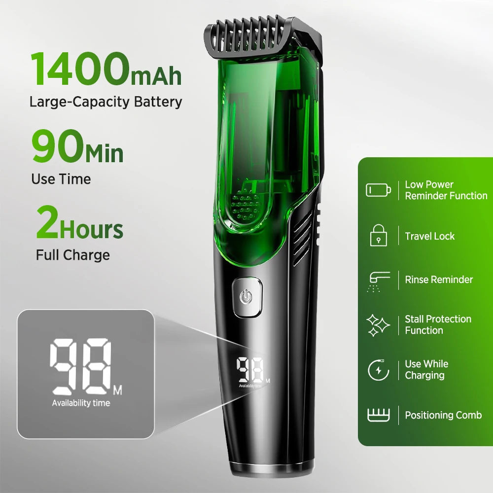 Cordless Vacuum Beard Trimmer with Precision Length Control - 6