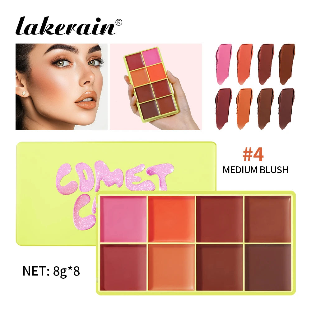 8-Color Cream Blush and Contour Palette