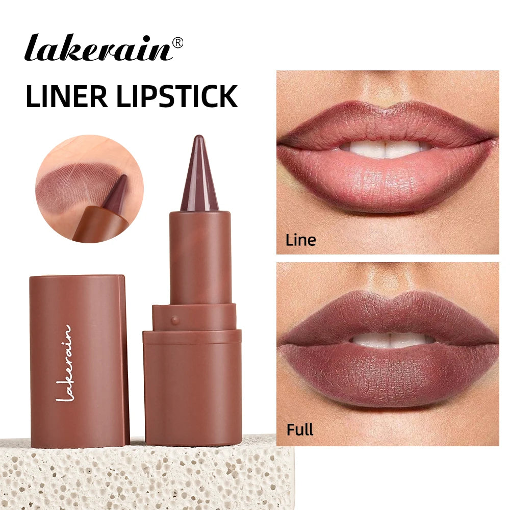2-in-1 Waterproof Matte Lip Liner and Lipstick Crayon - 2