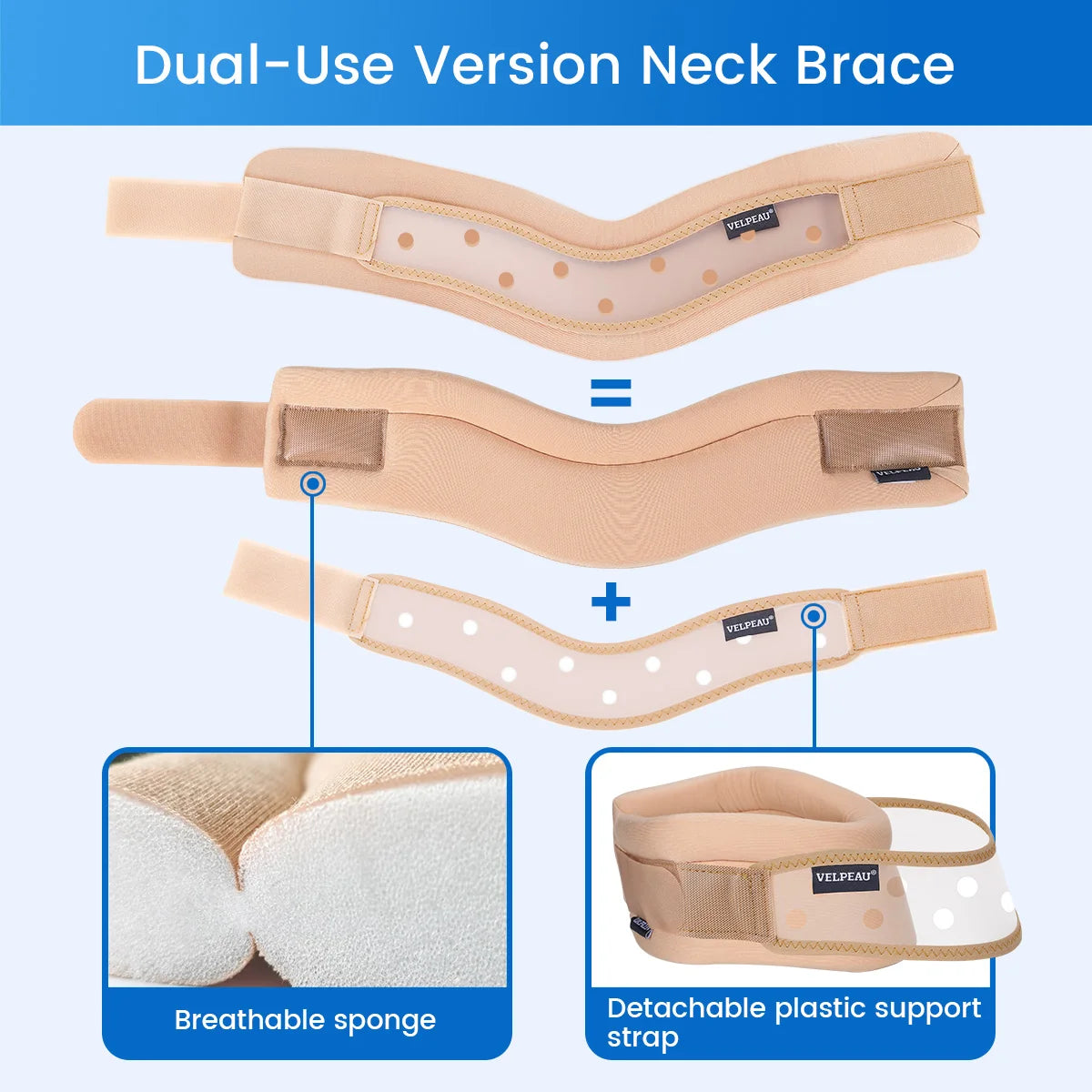 Adjustable Foam Cervical Neck Support Brace for Pain Relief - 14