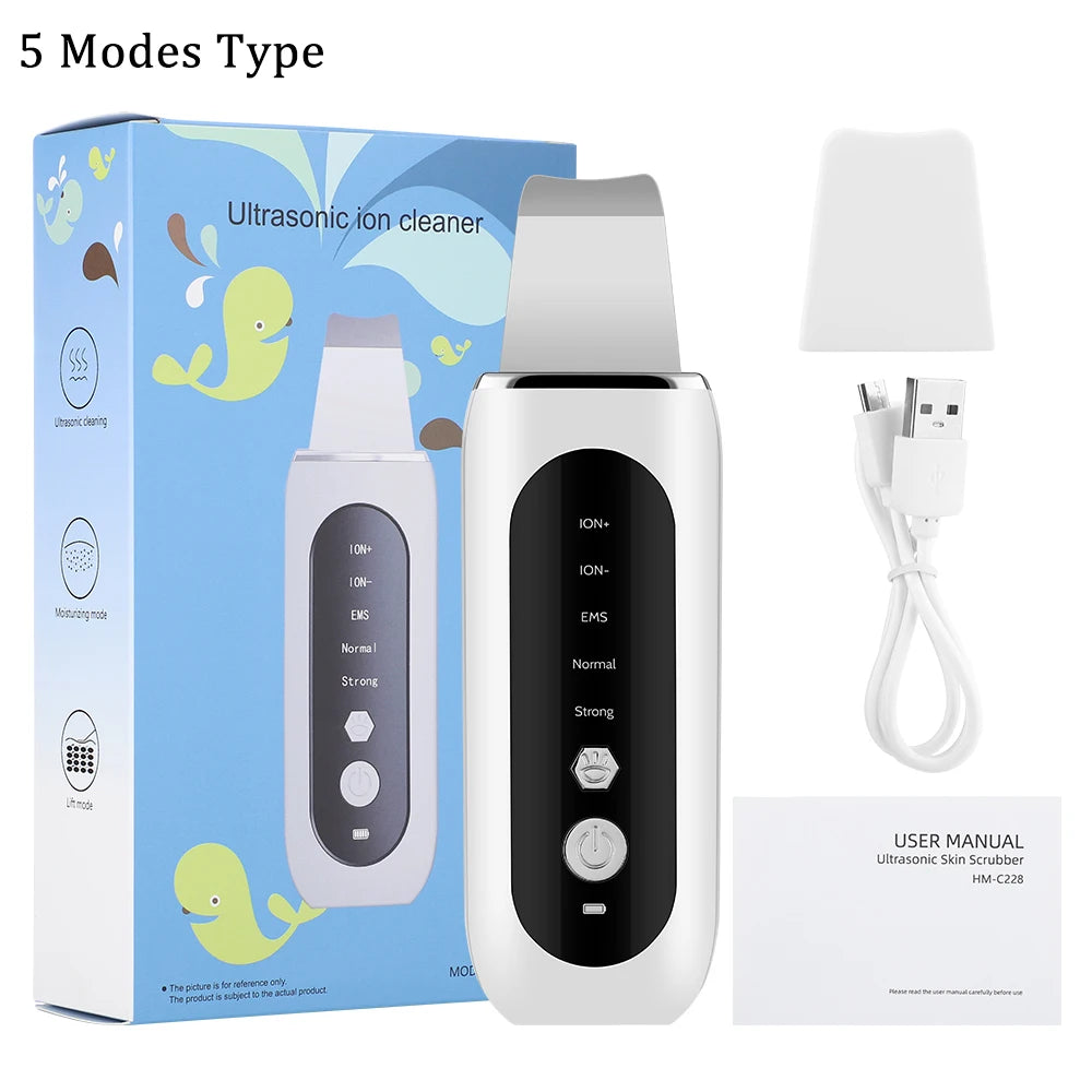 Ultrasonic Facial Skin Scrubber and Pore Cleaner - 40